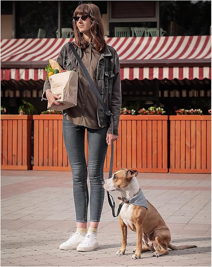 Hands Free Dog Leash, 8.2ft Multifunctional Crossbody Rope with Explosion-Proof Handle and Adjustable Training Hands Free Leash for Medium Dog