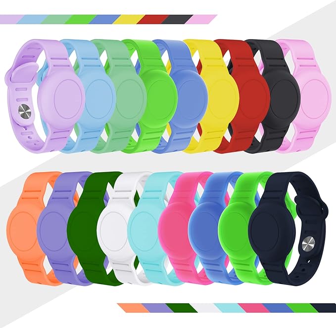 Waterproof AirTag Bracelet for Kids, Hidden Silicone Wristband for AirTag, GPS Tracker Case for Air Tag Holder Strap Band for Child Toddler, Secure Anti-Loss Protection(Pink)