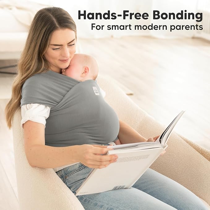 KeaBabies Baby Wrap Carrier - All in 1 Original Baby Carrier Newborn to Toddler Sling, Easy to Wear, Hands Free Bonding, Lightweight, Breathable Infant Wraps (Graphite)