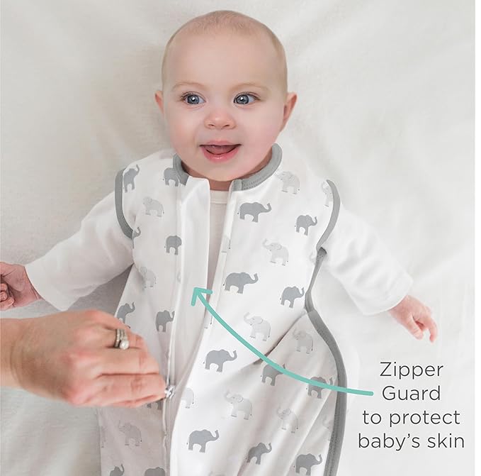 Amazing Baby Cotton Muslin Sleeping Sack, For Baby Boy or Girl, Wearable Blanket with 2-way Zipper, Stars, Sterling, Medium (6-12 Month)