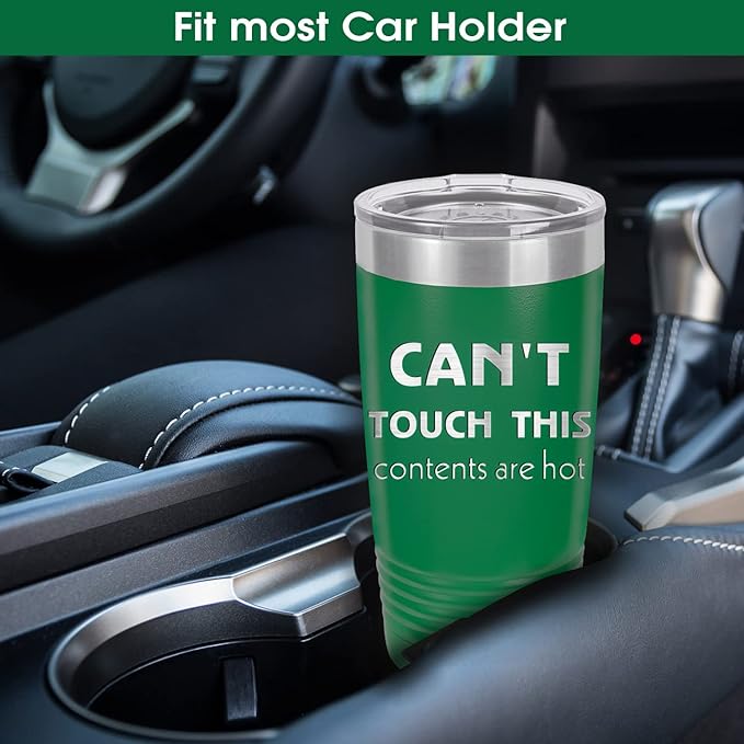 Personalized Tumbler, Vacuum Insulated Travel Coffee Mug 20oz, Gifts for Him, Father’s Day Gift, Keeps Drink Cold and Hot, Closing Lid Included (Green)