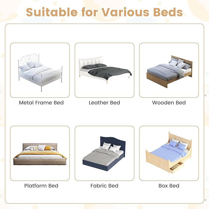 HONEY JOY Bed Rail for Toddlers, 60-Inch Extra Long, Foldable Portable Swing Down Safety Bed Guard Rail, Toddler Bed Rails for Crib, King Queen Full Twin Size Bed Mattress (White)