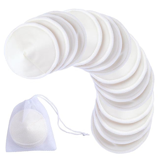Ameda Washable Nursing Pads | 10 Pairs (20 Count) | Organic Nursing Pads | Breastfeeding Supplies | Reusable Breast Pads for Leaking Milk | Breastfeeding Pads | Includes Mesh Laundry Bag
