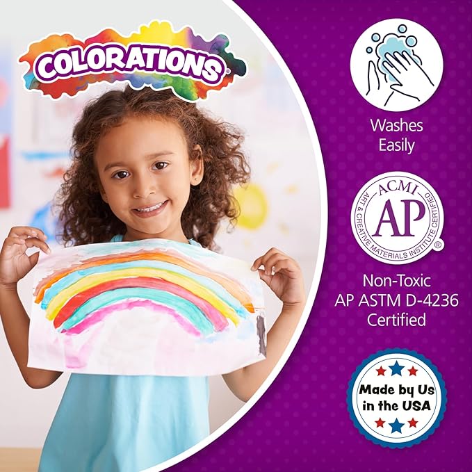 Colorations Paraben-Free Washable Tempera Paint for Kids - 1 Gallon Value Size, Vibrant Blue. Non-Toxic and Made in the USA, Classroom Must Haves, Bulk Arts and Crafts Supplies
