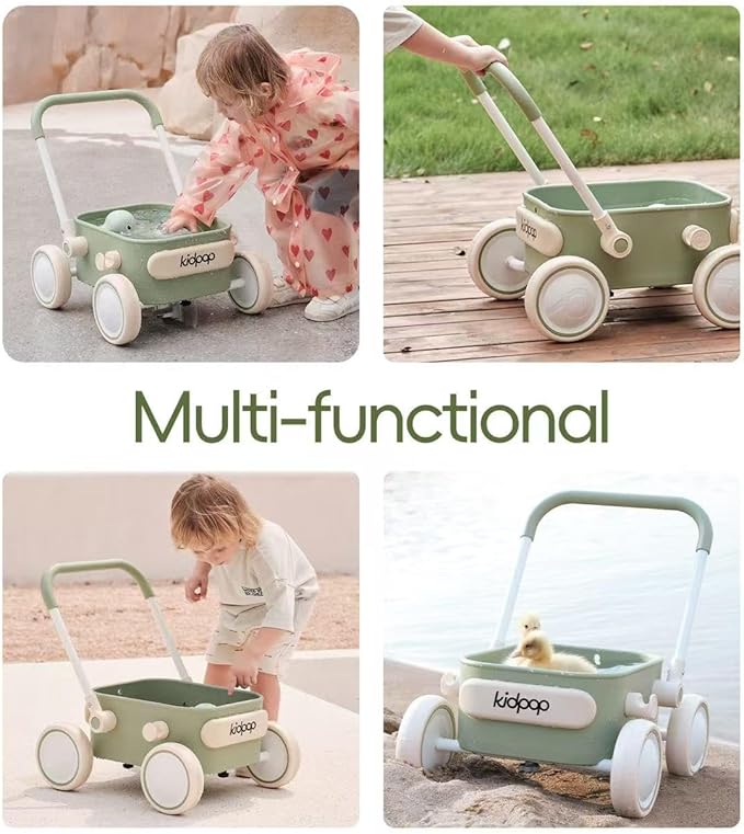 Kidpop PULA 2-in-1 Push and Pull-Along Wagon, Baby Push Walker for First Learner from 7 Month to 4 Year, One Year Birthday Gifts, Sturdy and Safe, Indoors and Outdoors (Blue)