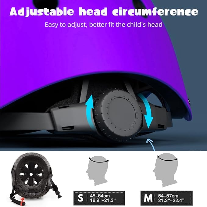 Kids Bike Helmet Set Adjustable for Children, Boys, Girls and Teenagers Aged 3-8 Years Includes Elbow, Knee, Wrist Guards Children's Helmet Protection Set for Bikes SkateboardsRollerskates