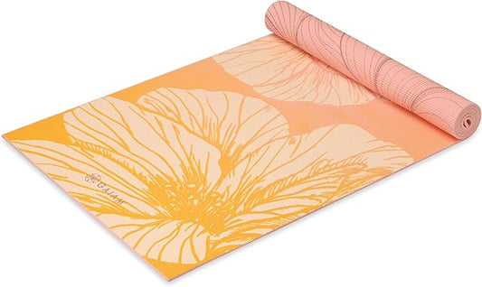 Gaiam Yoga Mat - Premium 6mm Print Reversible Extra Thick Non Slip Exercise & Fitness Mat for All Types of Yoga, Pilates & Floor Workouts (68" x 24" x 6mm Thick)