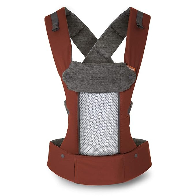 Beco Baby Carrier 8 Hybrid Newborn to Toddler Carrier (7–45 lbs) - All in 1 Breathable Mesh, Ergonomic Baby Backpack - Front & Hip Carrier with Adjustable Seat – Rust