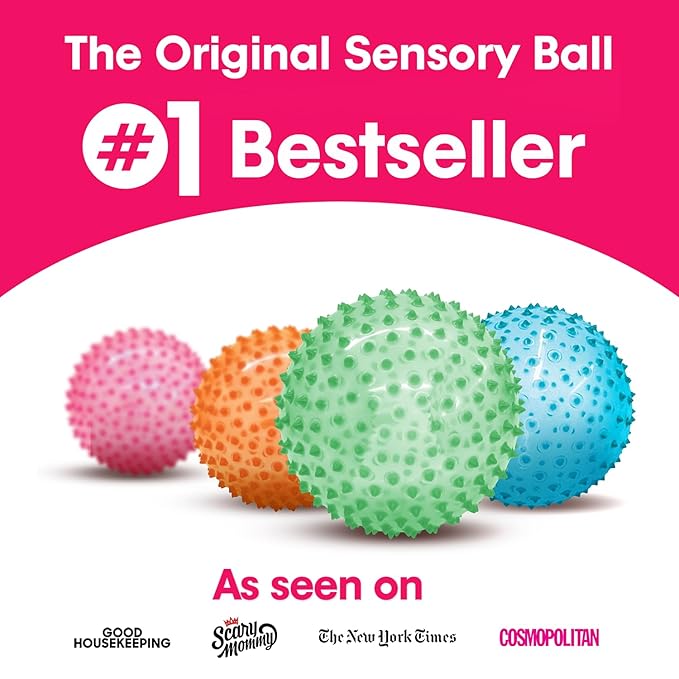 Edushape The Original Sensory Ball for Baby - 7" Transparent Green Color Baby Ball That Helps Enhance Gross Motor Skills for Kids Aged 6 Months & Up - Vibrant, Colorful & Unique Toddler Ball