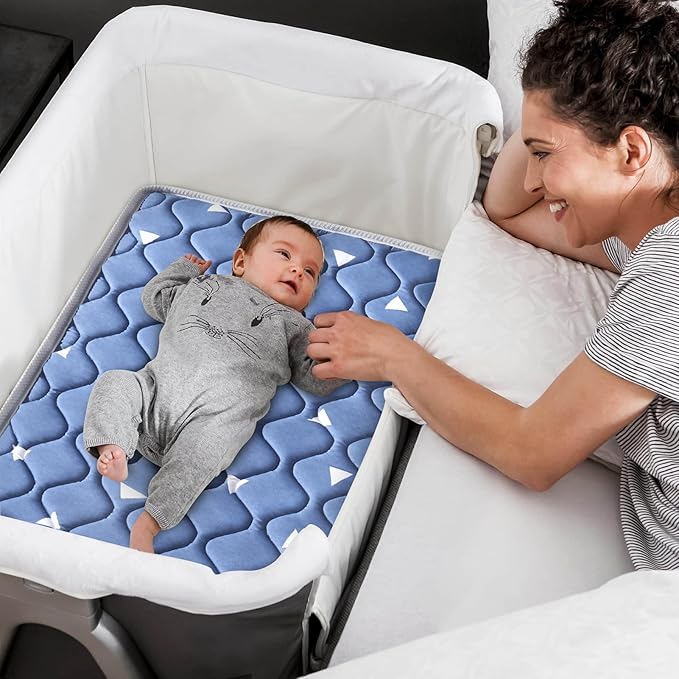 Baby Bassinet Mattress 35x 20 inches- Firm Support and Comfort Premium Foam,Noiseless and Odorless,Hypoallergenic Small Crib Mattress, Fits Moses Basket, Dual Sided with Soft Breathable Fabric