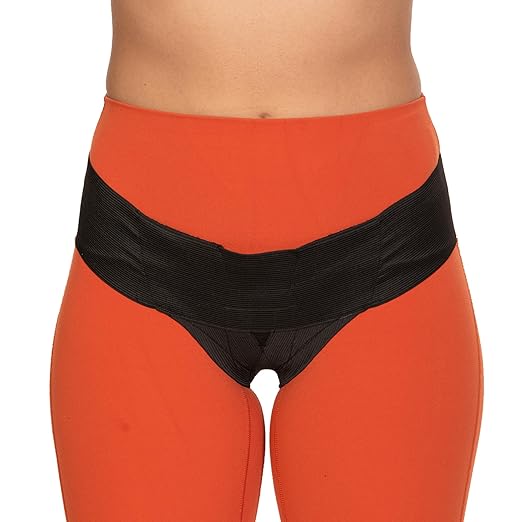 Patented Women’s Pelvic Floor Orthotic Support Belt ― Uterus Pain Relief Girdle for Prlapsed Bladder, Vulvar Varicosities, Postpartum Recovery, SPD | Low Waist - Black (S)