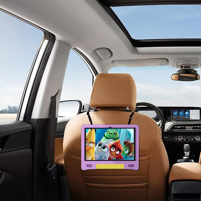 JREN Kids Table 10.1" ｜Android 14 Tablet for Kids｜64GB Storage｜Octa-Core｜WiFi ｜Cameras｜Parental Control｜Kids Content｜Case Included Great Gift for Children Ages 3-12 Years Old Purple