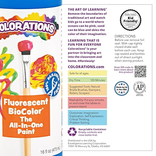 BioColor FBIORE Paint, Fluorescent Red - 16 oz.