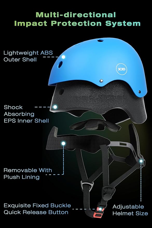 XJD Kids Bike Helmet,Multi-Sport Protective Gear Set for 3-5-8-14 Years Boys Girls with Knee and Elbow Pads Wrist Guards fit Roller Skates,Cycling,Skateboarding,Skating Scooter