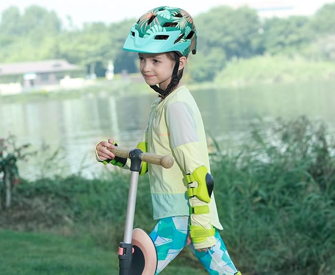 Kids Bike Helmet, Youth Toddler Boys Girls Helmets, 2 Size Adjustable for Ages 2-3-5-8-14 Years, Child Helmet with Visor and LED Light, Lightweight Multi-Sport Bicycle Scooter Cycling Helmets