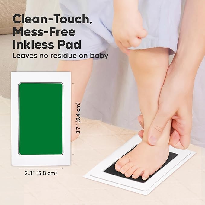 4-Pack Inkless Baby Hand and Footprint Kit - Mess Free Ink Pad for Newborn Keepsake, Dog Nose & Paw Print Kit, Clean Touch Ink Pad for Baby Hand & Footprints, Ideal New Mom Gifts (Holidays)