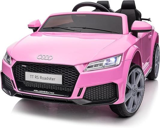 Electric Ride on Car for Kids, Licensed Audi 12V 7Ah Kids Ride-on Toy for Toddlers 3-5 Year Old Girls with Remote, Bluetooth - Pink