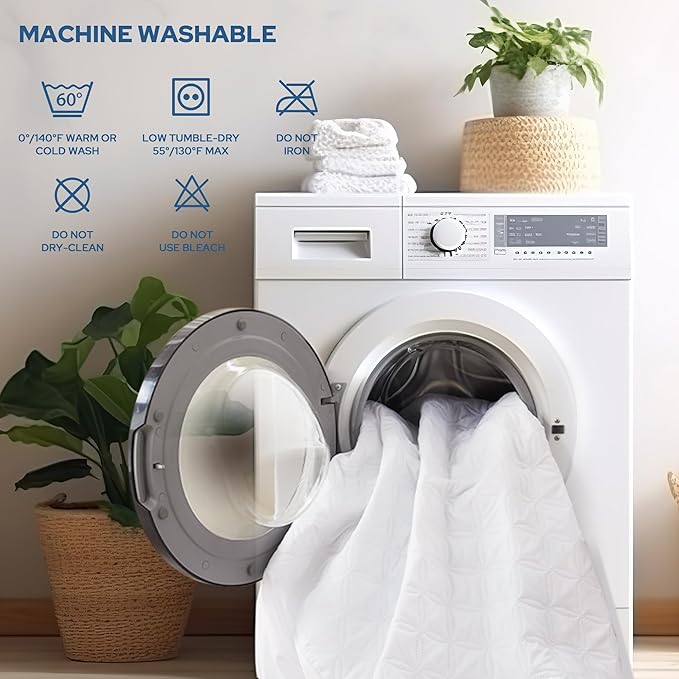 2 Pack Waterproof Mattress Protector, Queen Size Noiseless Mattress Pad with Deep Pocket Fitted Up to 6-18 inches, Soft Noiseless Bed Mattress Cover Washable for Home, Bedroom, Hotel