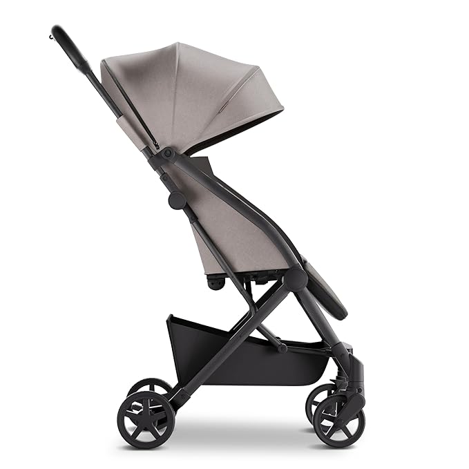 Mompush Lithe V2 Lightweight Travel Stroller, Compact Foldable Baby Stroller with Travel Bag, One-Hand Fold Stroller, Snack Tray, Mechanical Recline Seat, Airplane-Ready, UPF 50+ Canopy & Rain Cover