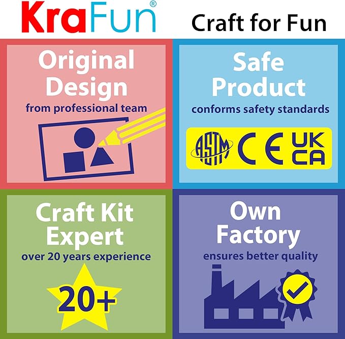 KRAFUN Panda Animal Sewing Kit for Kids Beginner My First Art & Craft, Includes Panda Doll Stuffed Animal, Instructions & Plush Felt Materials for Embroidery, Age 7 8 9 10 11 12