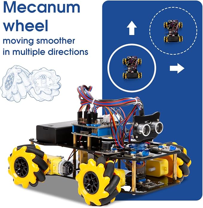 Smart Robot Car Kit Compatible with Arduino, Robotics for Kids Ages 8-12 12-16, Electronic Programming Project/STEM Science Kits Coding Gifts for Adults and Youths