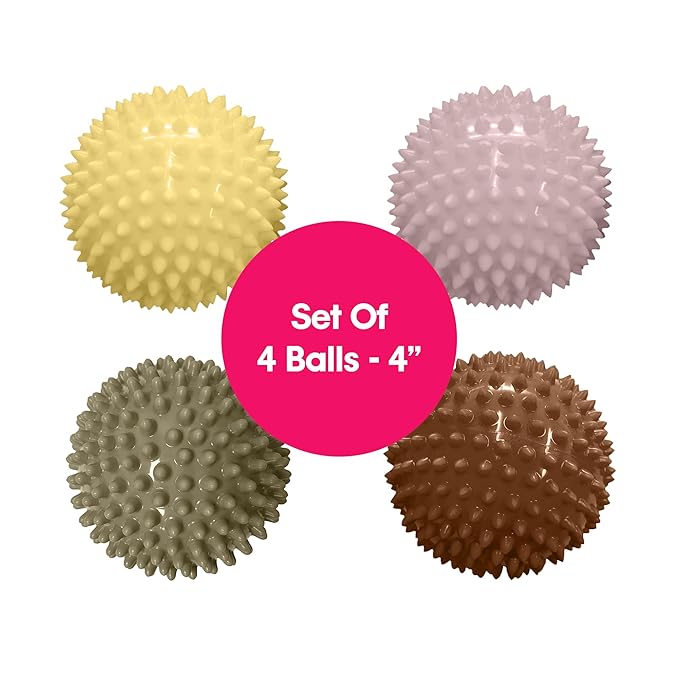 Edushape Original Sensory Ball for Baby - 4" Boho Chic Color Baby Ball Enhances Gross Motor Skills for Kids 6 Months & Up - Great Stocking Stuffer