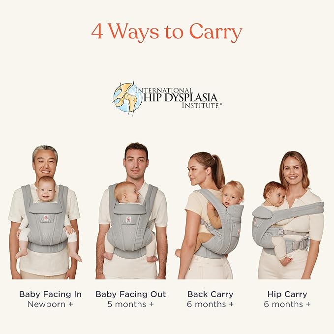 Ergobaby Omni Deluxe Baby Carrier Newborn to Toddler - Breathable Baby Carriers for Summer - All-Position Carrier with Enhanced Lumbar Support & Airflow (7-45 Pounds), Cotton, Midnight Blue