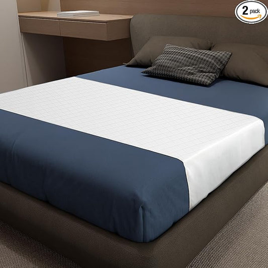 Bed Pads Washable Waterproof, King (76" x 36", Pack of 2) Incontinence Bed Pads & Pee Pads, Perfect for Kids, Adults and Elderly