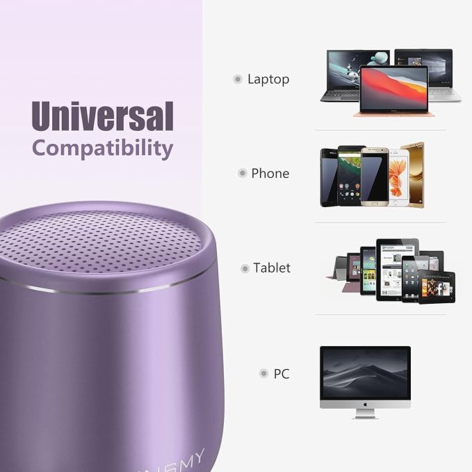 INSMY C17-MAX, Waterproof Small Bluetooth Speaker, Rich Audio, Pairing, Portable, Handheld, Purple