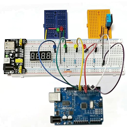 276Pcs Breadboard Jumper Wires Kit, 2Pcs 830 Breadboards + 2Pcs 400 Breadboards + 2Pcs Color-Coded 170 Breadboards + 140Pcs U-Shape Jumpers and 2x65Pcs Flexible Wires for Arduino, Raspberry Pi, STEM