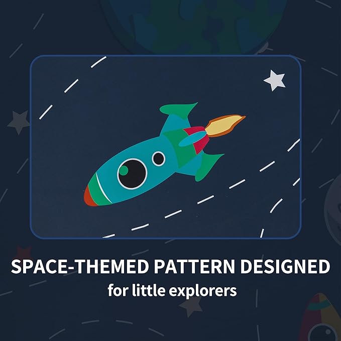 Kids Space Themed Blackout Curtains - 2 Panels, Each W52×L54, 100% Blackout, Perfect for Bedroom and Nursery, Energy Saving with Vibrant Cosmos Patterns