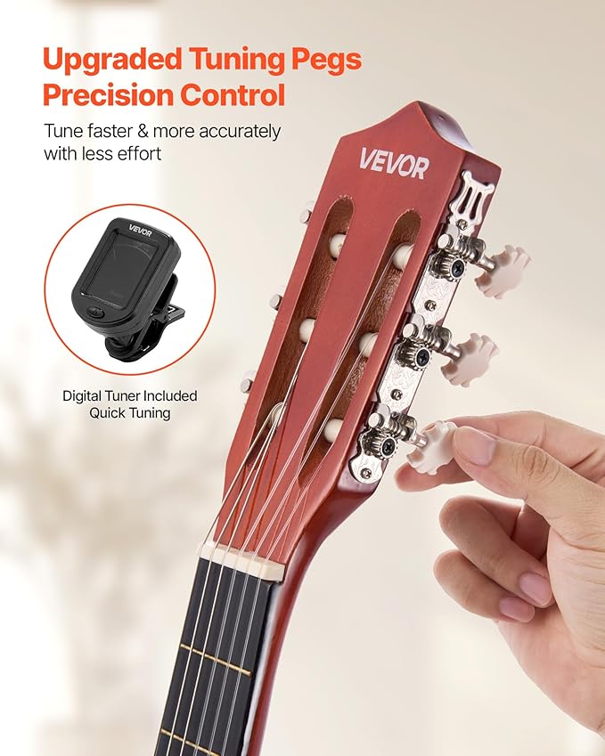 VEVOR Acoustic Guitar, Classical Guitar Starter Kit for Beginners, with Nylon Strings, Basswood Guitar, for Kids Adults Girls Boys Students