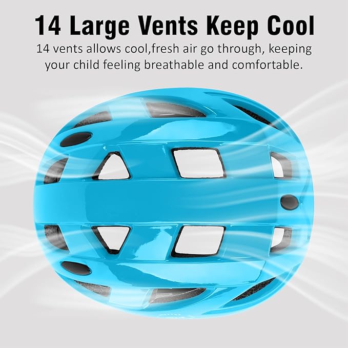 Kids Bike Helmet,2 Sizes Adjustable for Youth Child Boys & Girls Ages 3-5-8-14,Ventilation and Multi-Sport for Bicycle Scooter Skate
