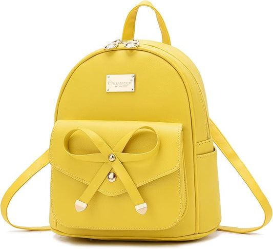 I IHAYNER Girls Bowknot Cute Leather Backpack Mini Backpack Purse for Women