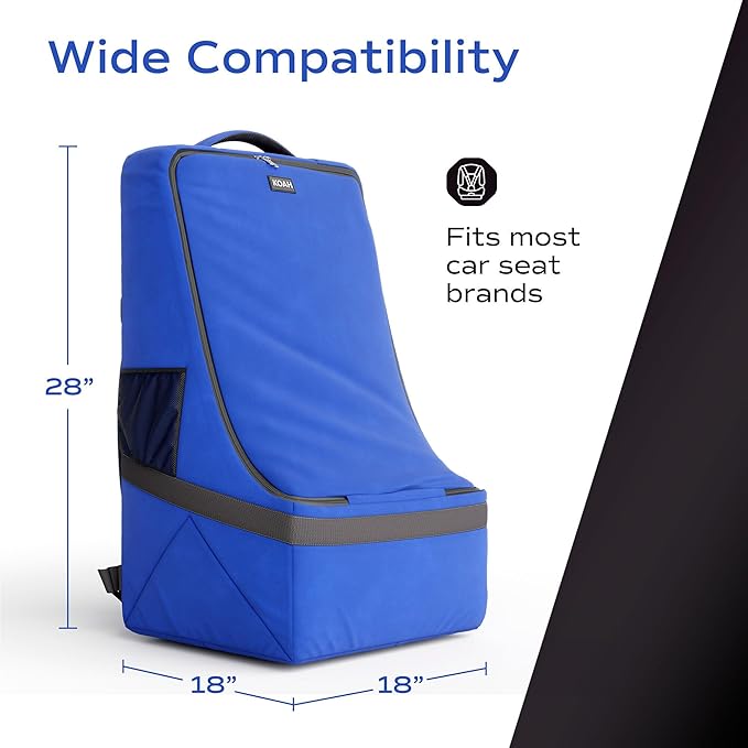 Koah Car Seat Backpack Padded Bag for Air Travel and Airport Gate Check-in with Padded Shoulder Straps