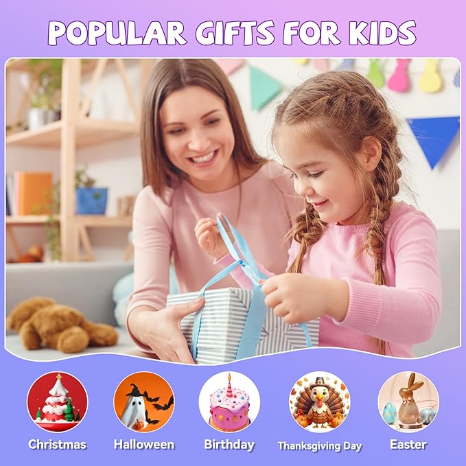 【2025 Newest】 Mini Karaoke Machine for Kids Girls & Boys - Portable Bluetooth Speaker with 2 Wireless Microphones - Kids Birthday Gifts for Ages 4-10 - Kids' Instrument Accessories - Beige