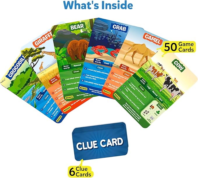Skillmatics Guess in 10 Animal Planet, Card Game, Perfect for Boys, Girls, Kids, Teens, Adults Who Love Animals, Trivia Games, Travel Games, Gifts for Ages 6, 7, 8, 9, 10, and Up