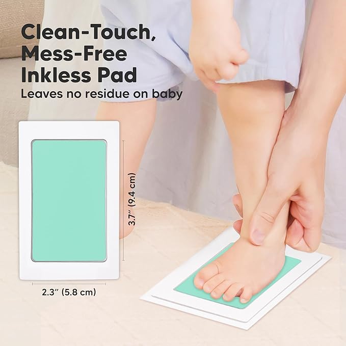 4-Pack Inkless Baby Hand and Footprint Kit - Mess Free Ink Pad for Newborn Keepsake, Dog Nose & Paw Print Kit, Clean Touch Ink Pad for Baby Hand & Footprints, Ideal New Mom Gifts (Popsicle)