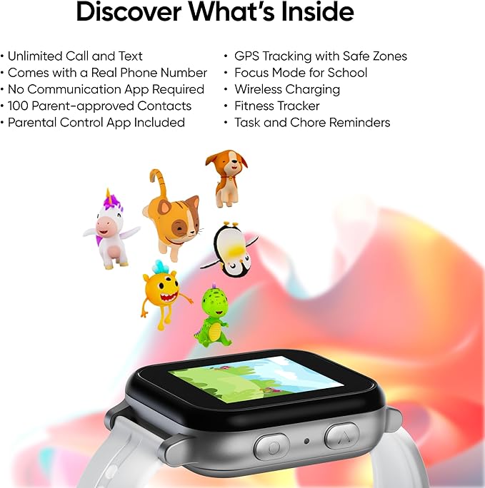 Gabb Watch 3e - Smart Watch for Kids, GPS Tracker, No Social Media or Internet, Fees Required (Dark Gray)