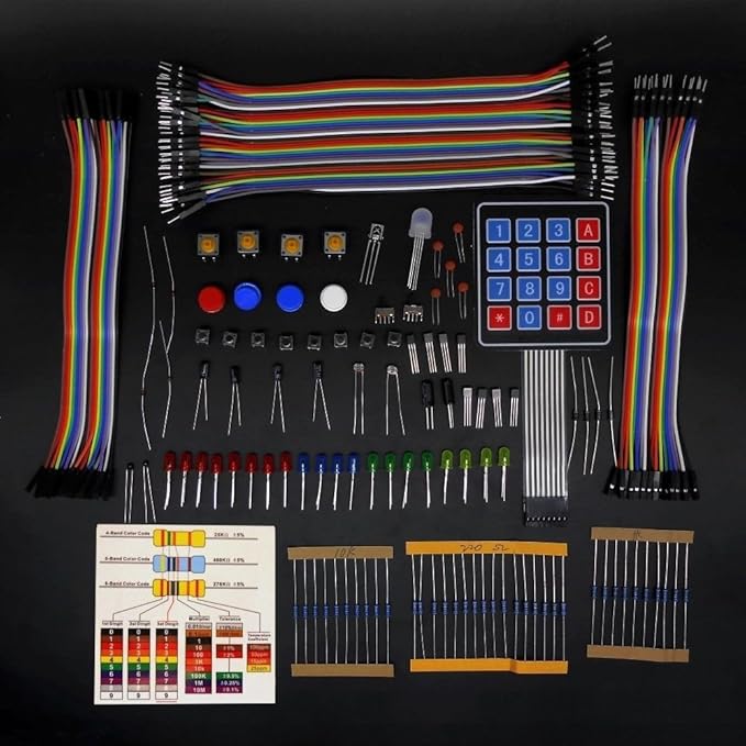 Complete Ultimate STEM Electronic Projects Starter Kit for Arduino with Mega2560, LCD1602, Servo, Stepper Motor, Sensors, Breadboard, Jumper Wire, Resistor, Capacitor, Transistor and Tutorial