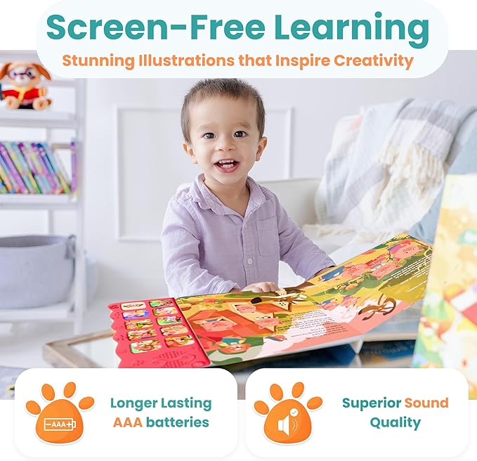 GO GO 9 Fairy Tale Songs: Interactive Sound Book, Musical Books for Toddlers 1-3, Talking Books for Toddlers 1-3, Music Books for Toddlers 1-3, Baby Music Book, Sing Along Books, Baby Book with Sounds