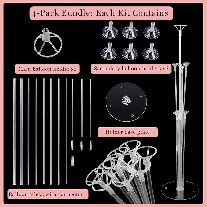 Rose Gold Black Birthday Decorations for Girls Women - 54pcs Happy Birthday Banner, Crown Sash, Cake Topper, Confetti balloons, 3D Butterflies Decor, 4 Balloon Stands kits