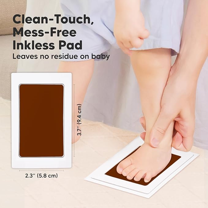 4-Pack Inkless Baby Hand and Footprint Kit - Mess Free Ink Pad for Newborn Keepsake, Dog Nose & Paw Print Kit, Clean Touch Ink Pad for Baby Hand & Footprints, Ideal New Mom Gifts (Autumn)