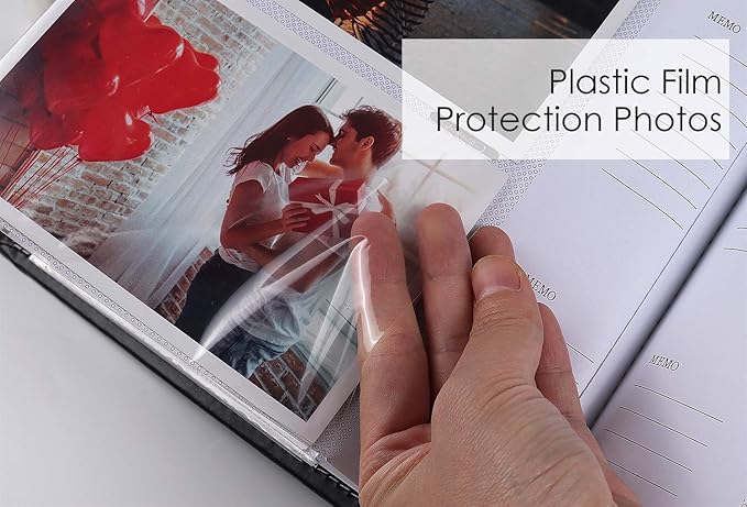 RECUTMS Small Photo Album 4x6, Picture Album PU Leather Cover 300 Photo Sleeves Boy Girl Family Photo Book Memo Slot Wedding Album(Creamy White)