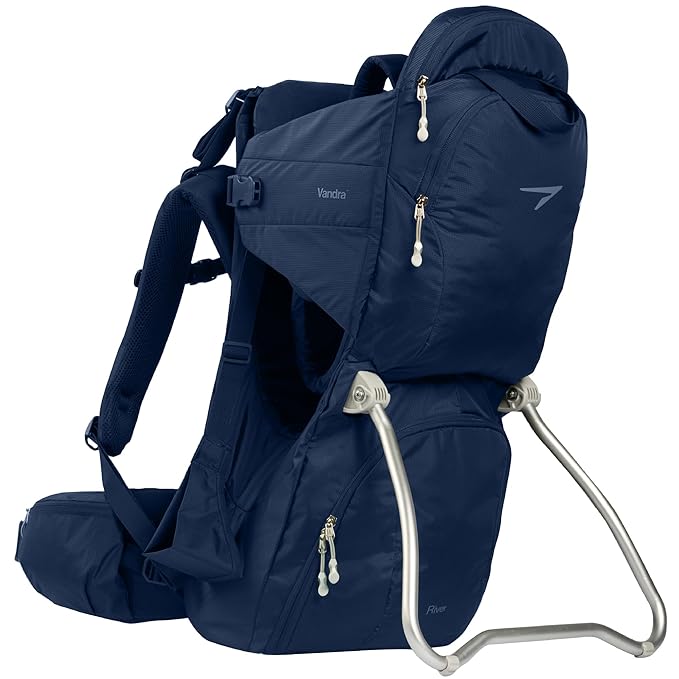 Vandra™ River - Scandinavian Hiking Baby Carrier Backpack - Gravity Lock™ Hard-Shell Frame - Nest Child Carrier for Toddler & Kids - Dust Bag, Alu Tag & More Included