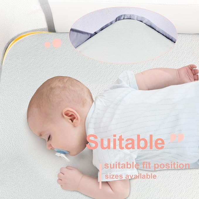 ANGELBLISS Bassinet Mattress Topper, Gel Memory Foam Mattress with Removable Cover Fit for Cradle and Moses Basket (32" x 16"), Waterproof Breathable Soft Bassinet Mattress