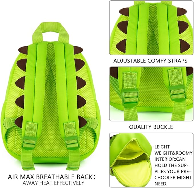 JiePai Dinosaur Toddler Backpack Hippo Kids Backpack Waterproof Cartoon Preschool