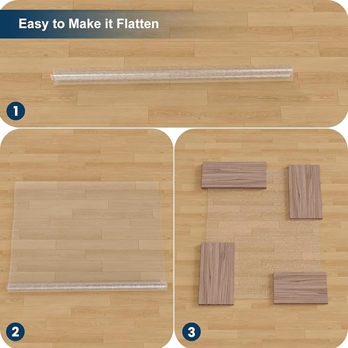 Clear Area Mat for Hard Floors，5'×7' No Slip Vinyl Floor Mats for Under Dining Table, Pebble Patterned Waterproof Rug Protector for High Traffic Areas, Pet Litter Mat