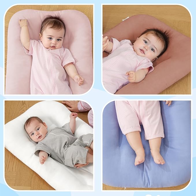 Baby Lounger for Newborn, Bionic Design Baby Lounger, Soft Organic Cotton Breathable Lounger for Infants 0-18 Months (Green)