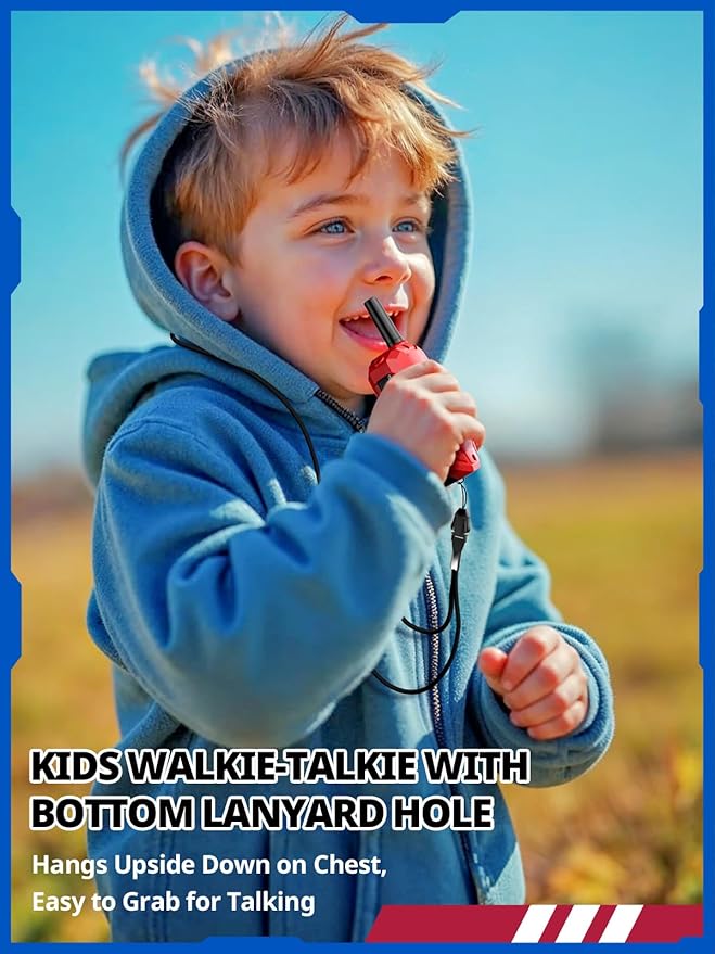 Walkie Talkies for Kids Toys Rechargeable, Long Range 2 Way Radios, Outdoors Park Hiking Road Trip Toys for 3-12 Year Old Boys, Birthday Xmas Gift for Kids, 2 Pack